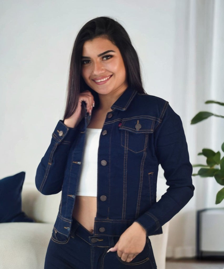 Chaqueta Jean Licrada de Dama