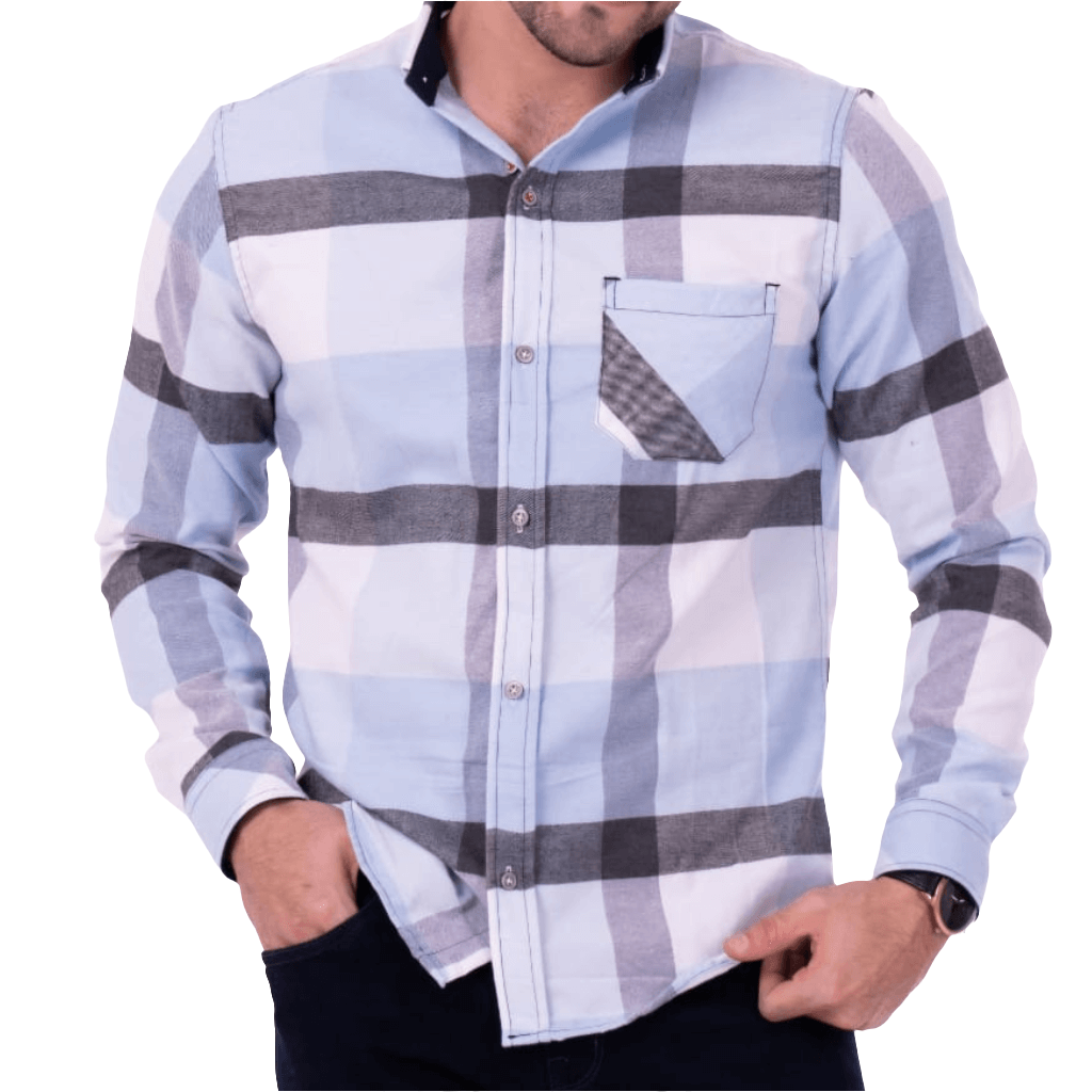 Camisa de Manga Larga a Cuadros
