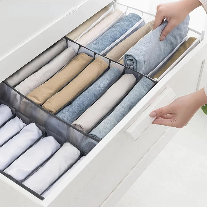 Organizador de Jeans con 7 Compartimentos - Kit de 3 Unidades