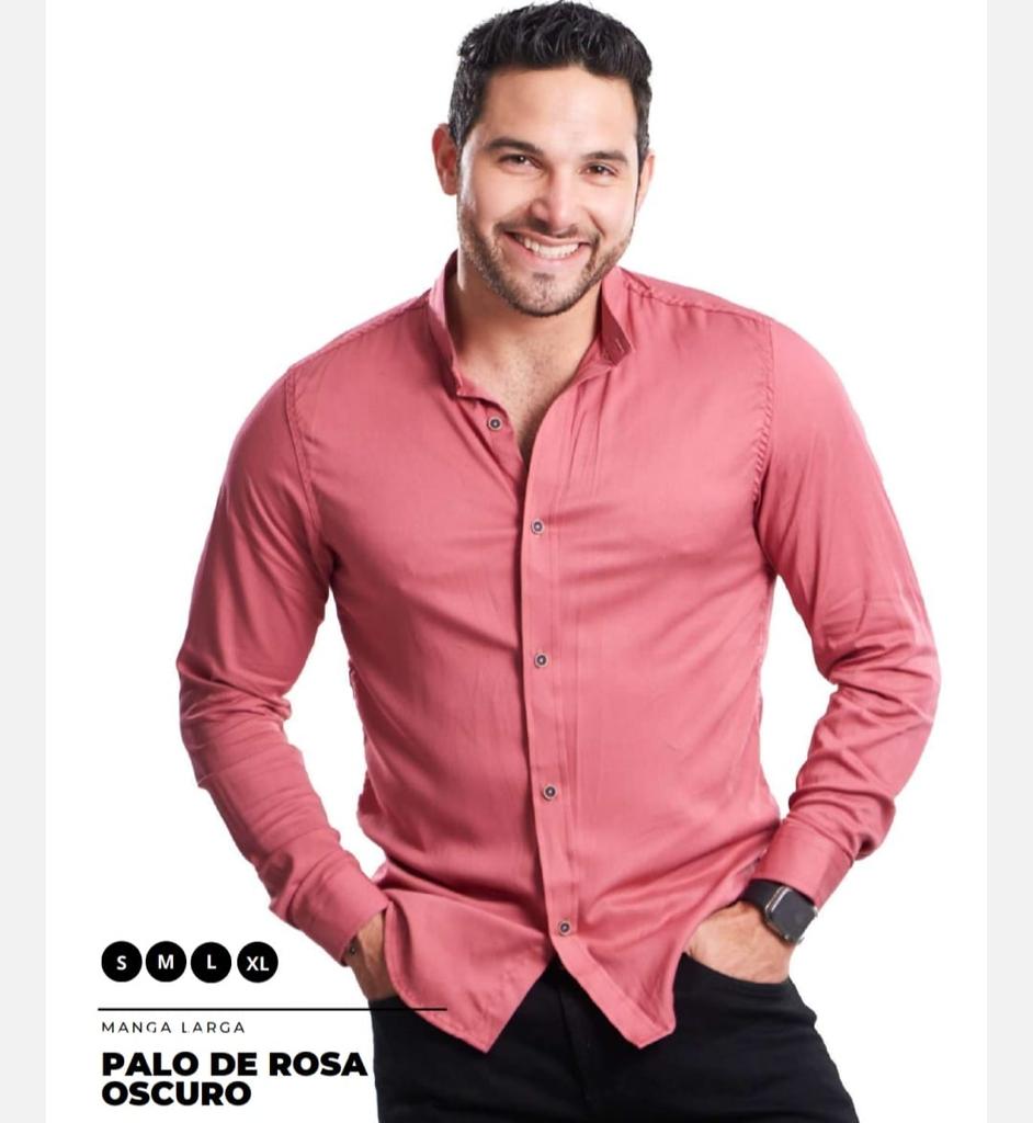 Camisa Manga Larga Sin Cuello en Seda Fria