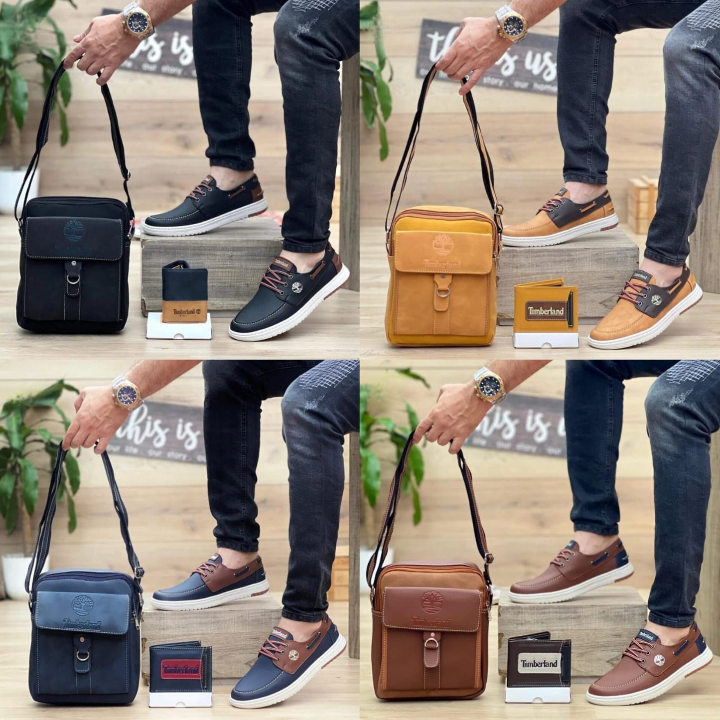 Set Timberland Street Style 3 en 1: Mocasín ortopédico + Maletín + Billetera