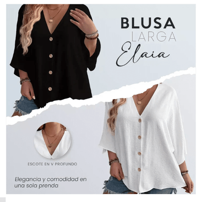 Blusa Larga Elaia Cuello V