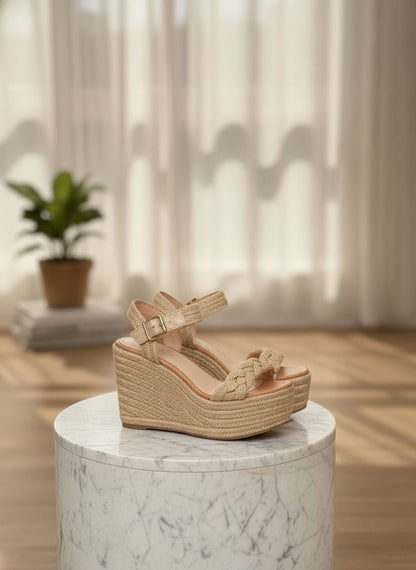 Sandalia en Plataforma de Yute Natural