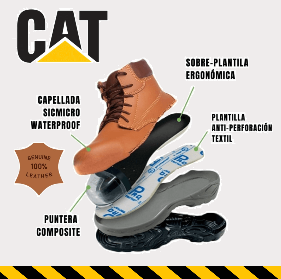 Bota CAT de Seguridad Antiperforación en Cuero - Seguridad con Estilo