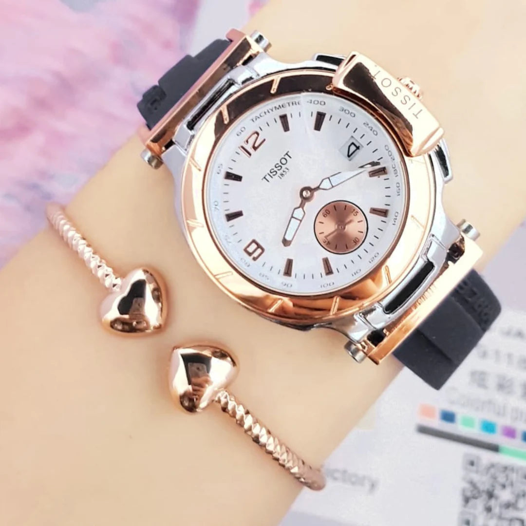 Combo Elegancia: Reloj Tissot Race Dama + Pulsera