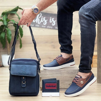 Set Timberland Street Style 3 en 1: Mocasín ortopédico + Maletín + Billetera