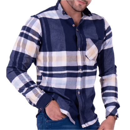 Camisa de Manga Larga a Cuadros