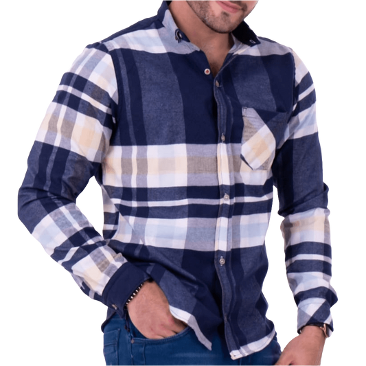 Camisa de Manga Larga a Cuadros