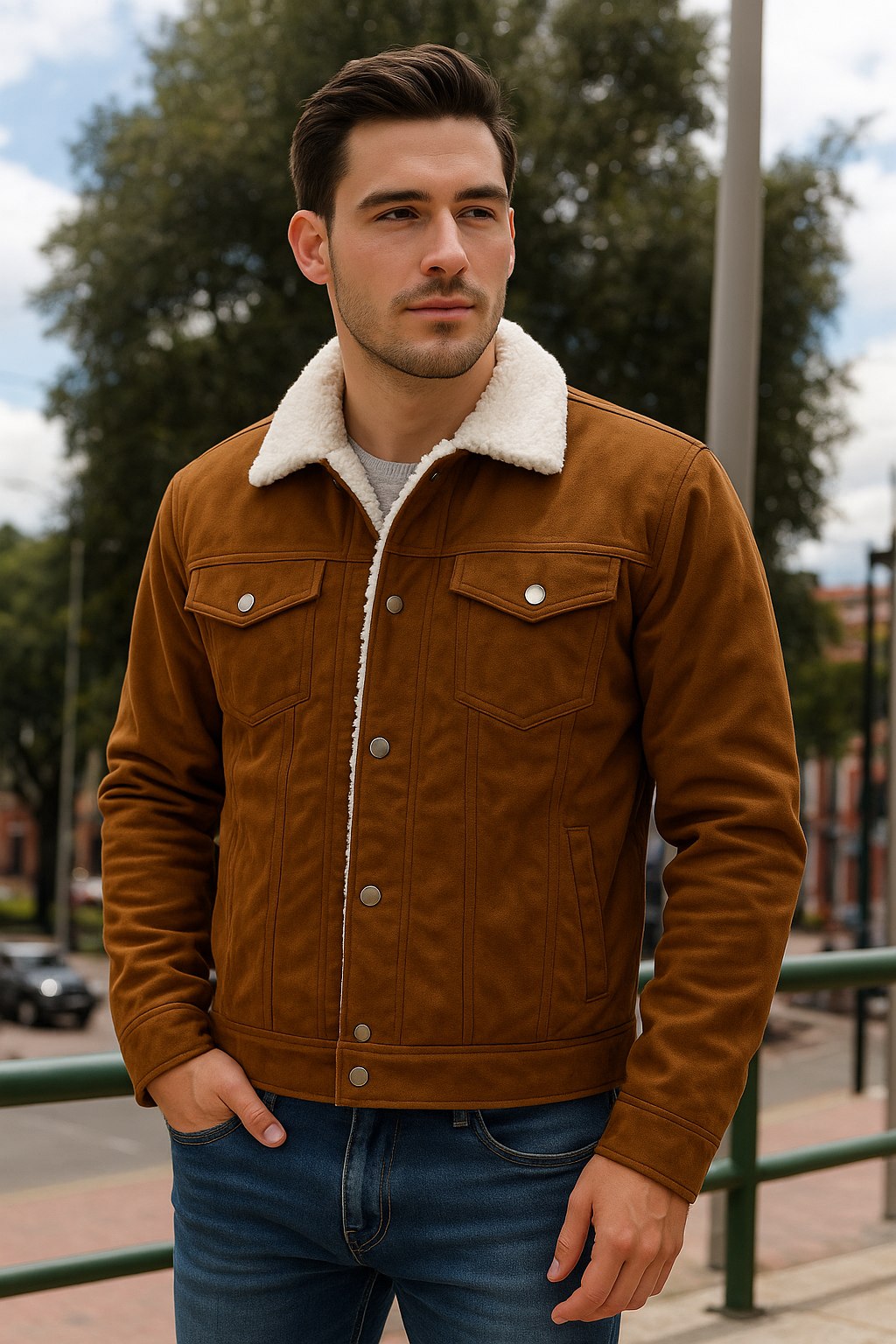 Chaqueta de Gamuza Ovejera para Hombre