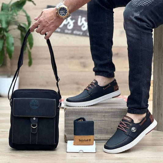 Set Timberland Street Style 3 en 1: Mocasín ortopédico + Maletín + Billetera