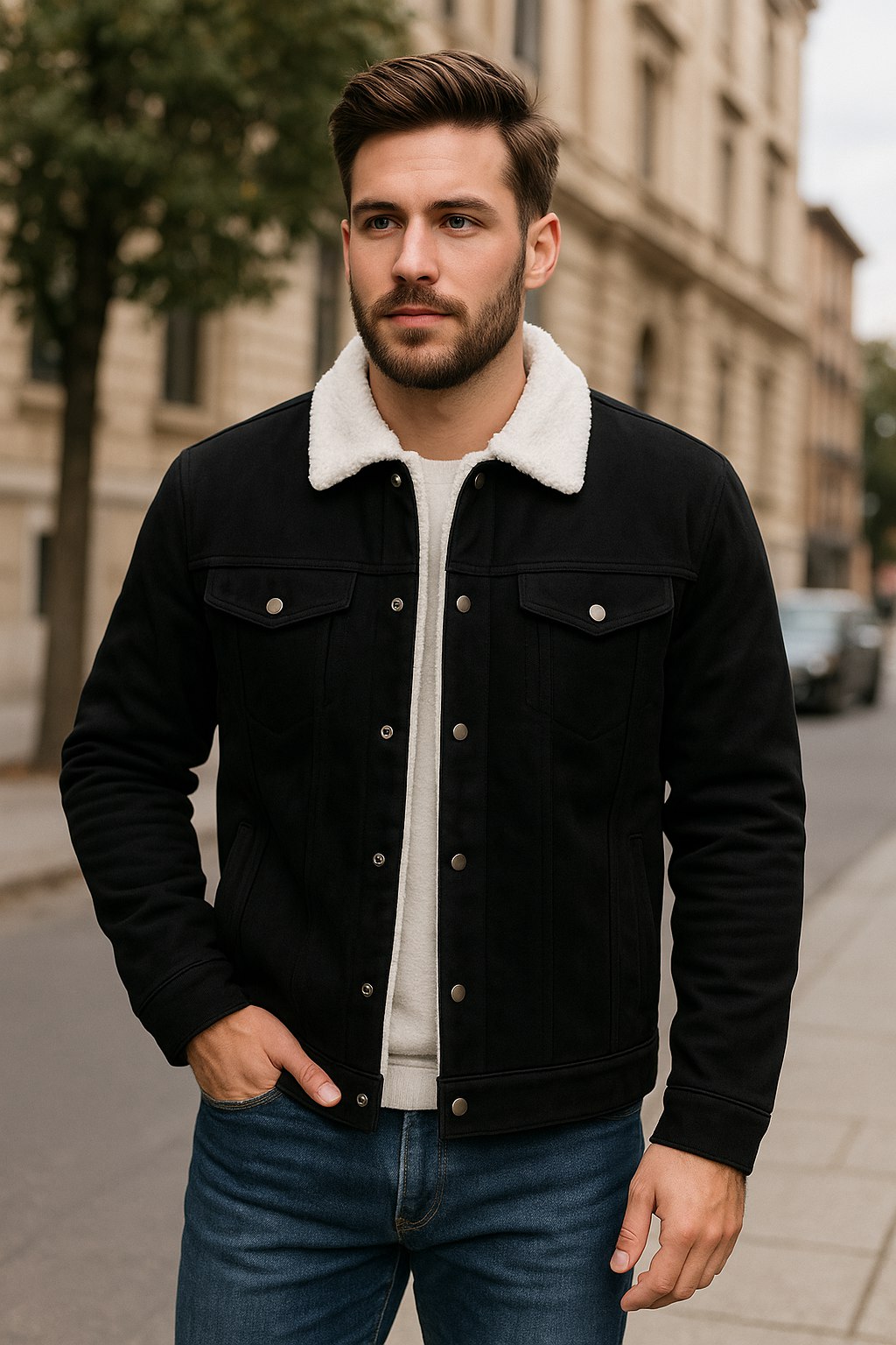 Chaqueta de Gamuza Ovejera para Hombre