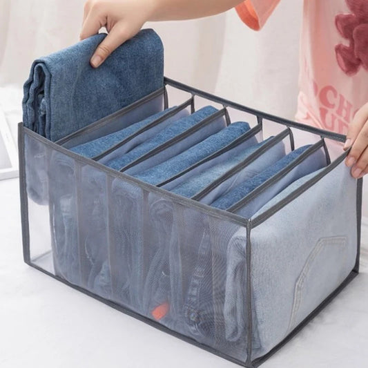 Organizador de Jeans con 7 Compartimentos - Kit de 3 Unidades