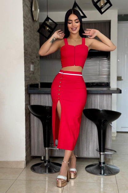 Conjunto de Falda y Blusa Elegancia Colombiana – Sofisticación y Versatilidad en Dos Piezas