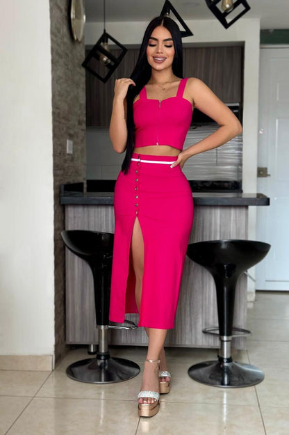 Conjunto de Falda y Blusa Elegancia Colombiana – Sofisticación y Versatilidad en Dos Piezas