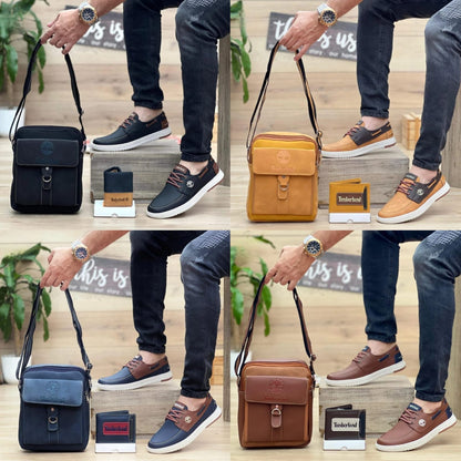 Set Timberland Street Style 3 en 1: Mocasín ortopédico + Maletín + Billetera